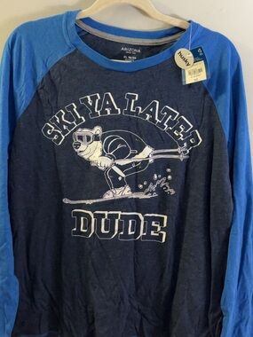 Husky Arizona Jean Company Boys Navy Long Sleeve Tee with Blue Trim